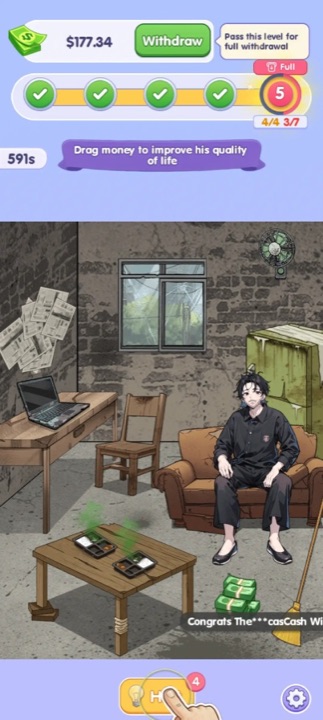 Gameplay scene — open the door puzzle