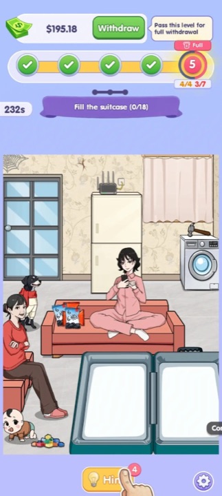 Gameplay scene — improve quality of life puzzle